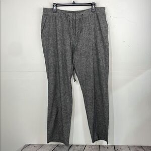 Charter Club Straight Leg Linen Cotton Gray Pants Size 14